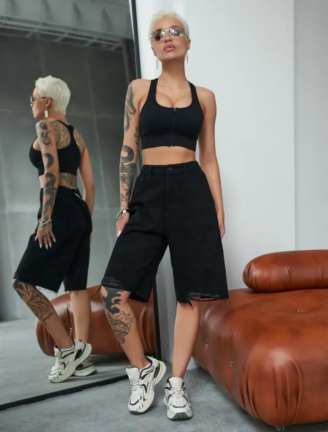 шорты y2k бермуды багги джинсовые juliche 237277070,шорты y2k бермуды багги джинсовые juliche,джинсовые шорты,удлиненные шорты,шорты широкие джинсовые