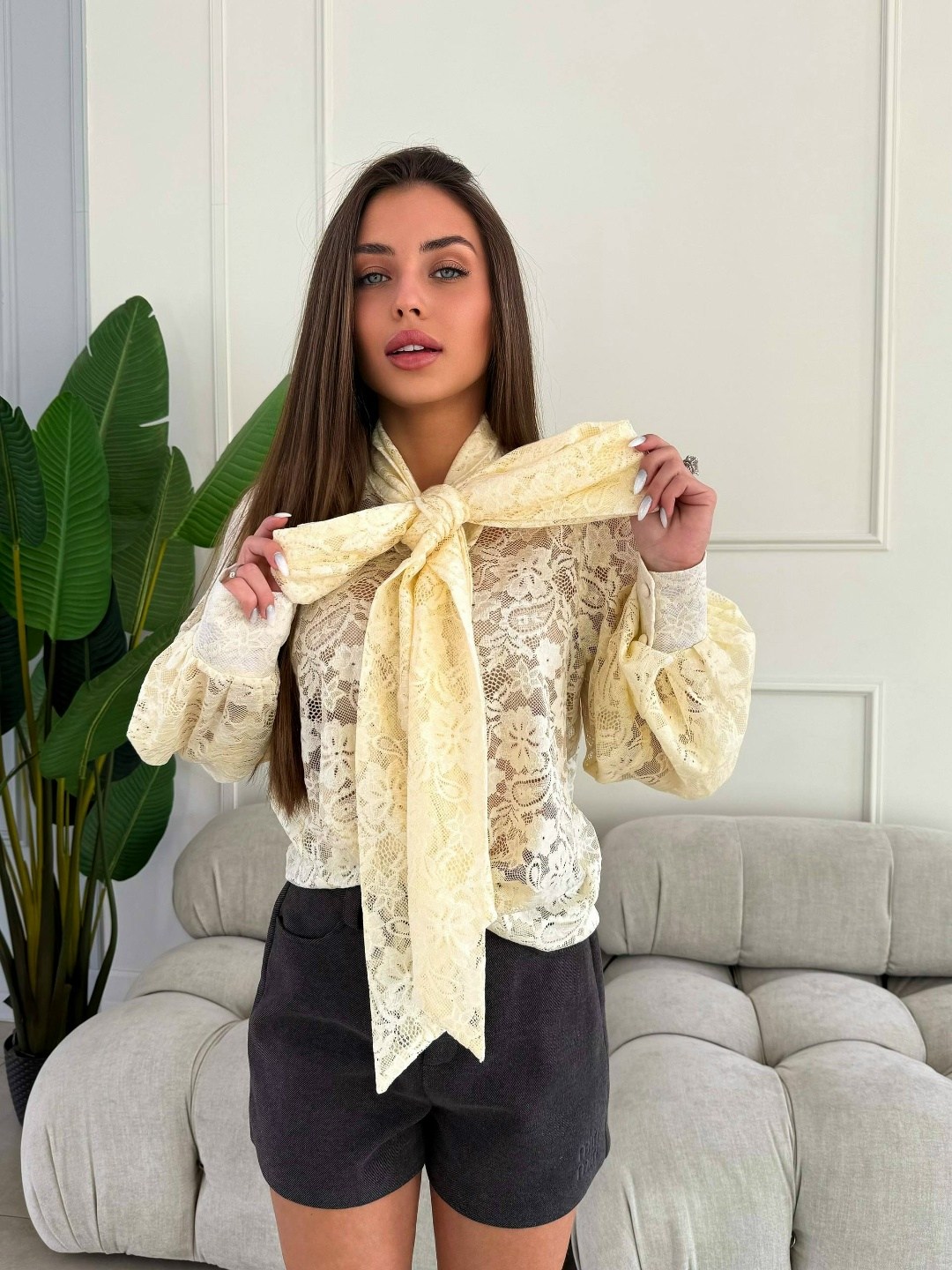 кружевная блузка,блуза кружевная с бантом emberens,блуза кружевная с бантом,блузка с оборками,блузка для женщин