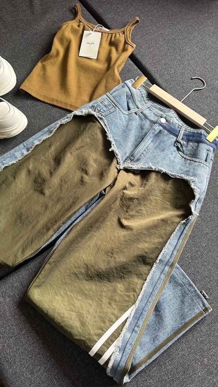 джинсовые брюки,джинсы брюки,комбинированные джинсы,джинсы широкие,модные брюки