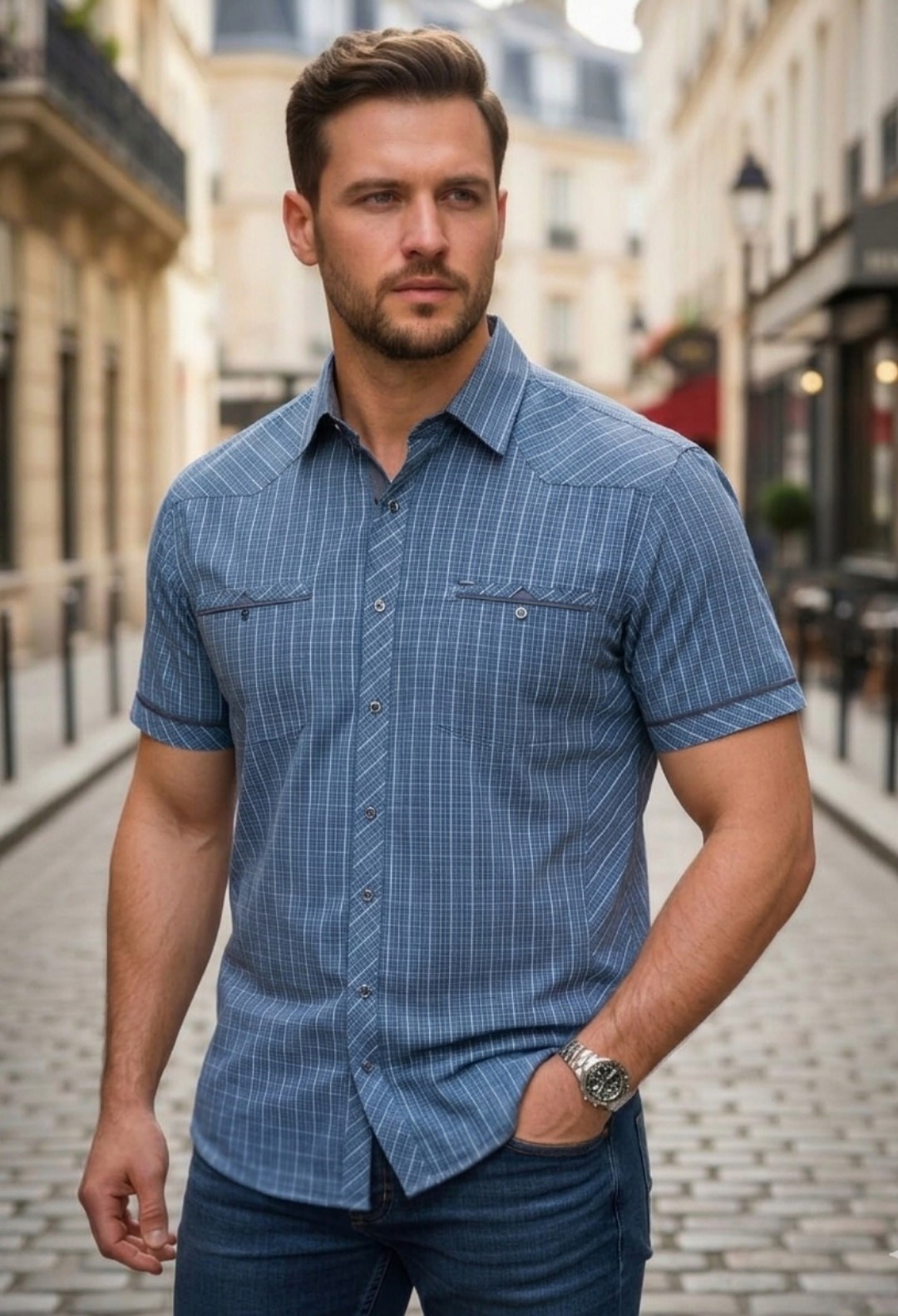 рубашка с короткими рукавами в клетку,рубашка с коротким рукавом,рубашка с коротким рукавом в клетку italomania,мужская рубашка,мужская мода