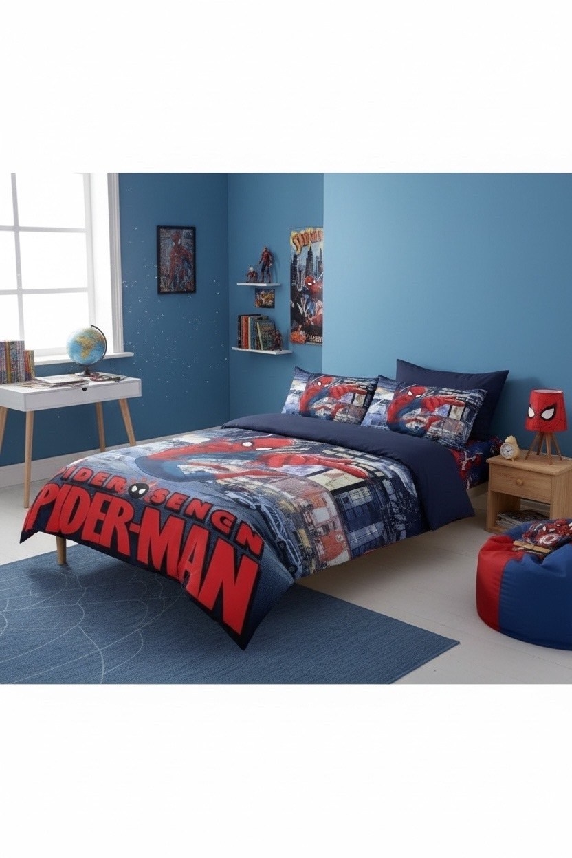 постельное белье с человеком пауком,детское постельное белье "человек паук",постельное белье спайдермен детское,постельное бельё человек-паук 1.5 сп,комплект постельного белья tac