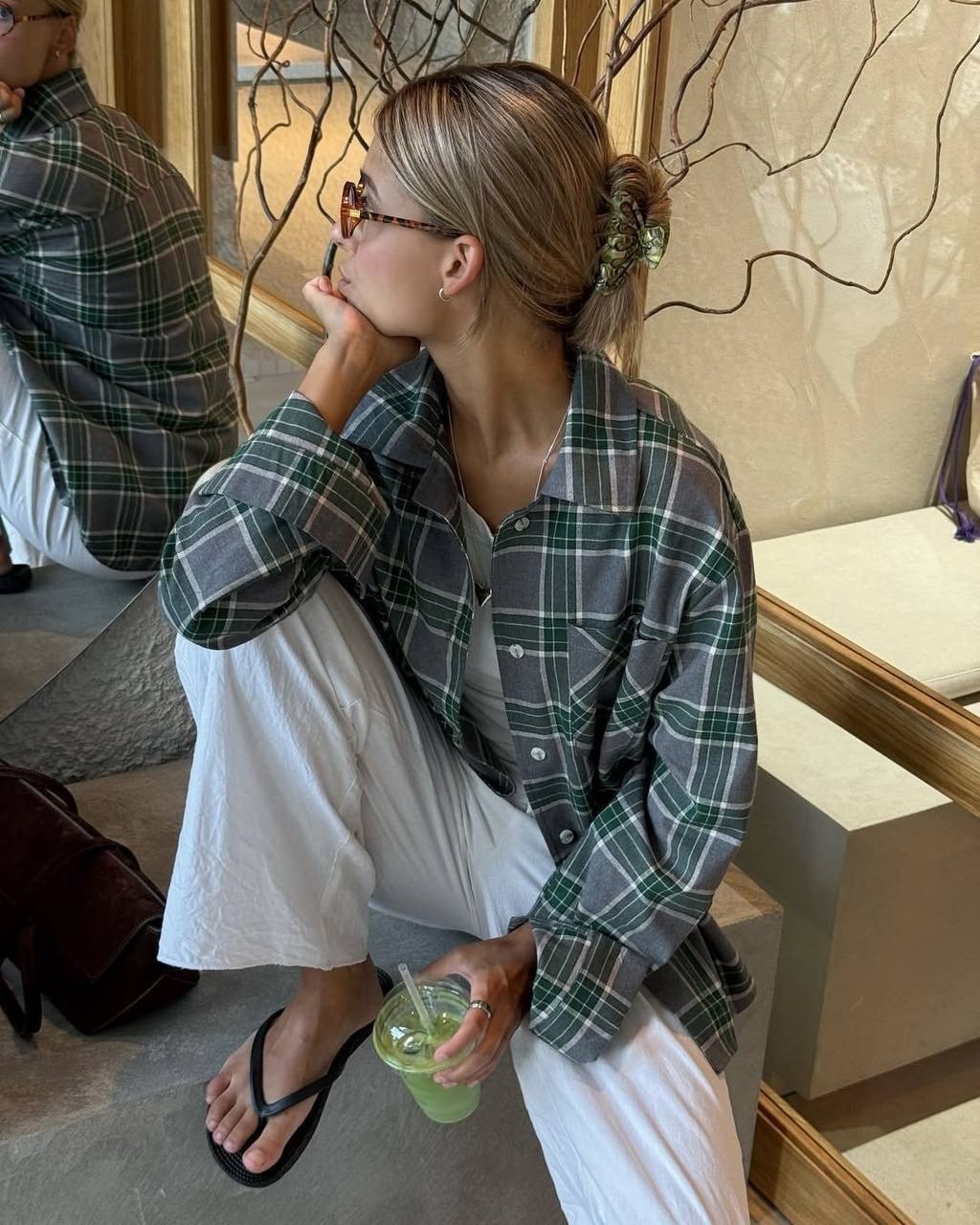 рубашка женская в клетку оверсайз,женская клетчатая рубашка,рубашка в клетку оверсайз удлиненная ulashova,рубашка женская в клетку,рубашка женская в клетку теплая оверсайз