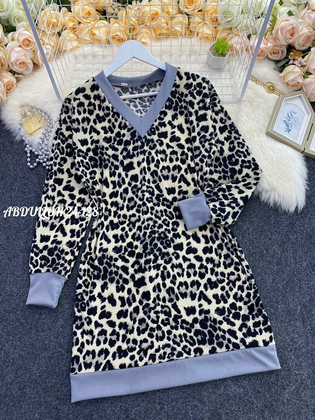 платье туника,платье туника женская,платье с леопардовым принтом,трикотажное платье,женская туника