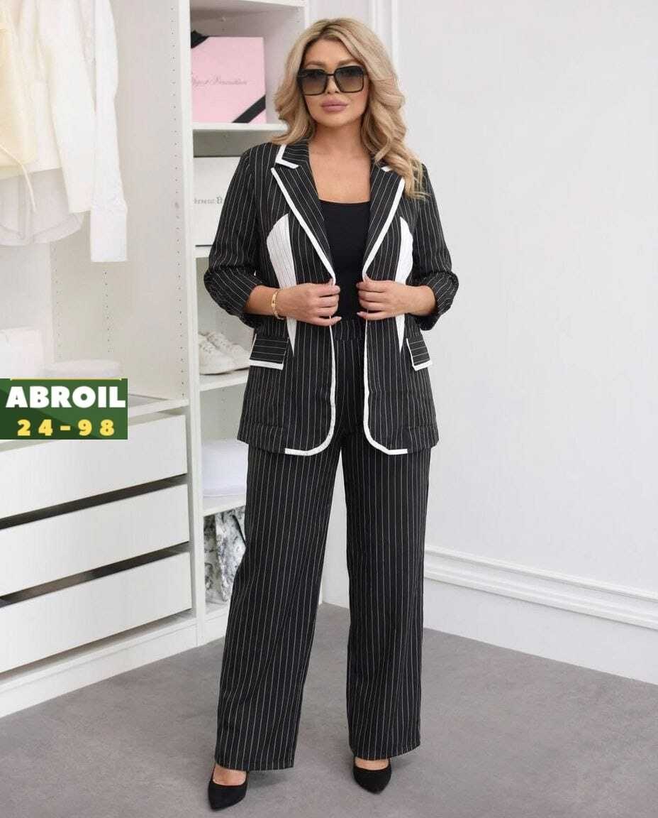 брючный костюм,брючный костюм в полоску для полных женщин,женские костюмы больших размеров,костюм брючный женский,женский костюм
