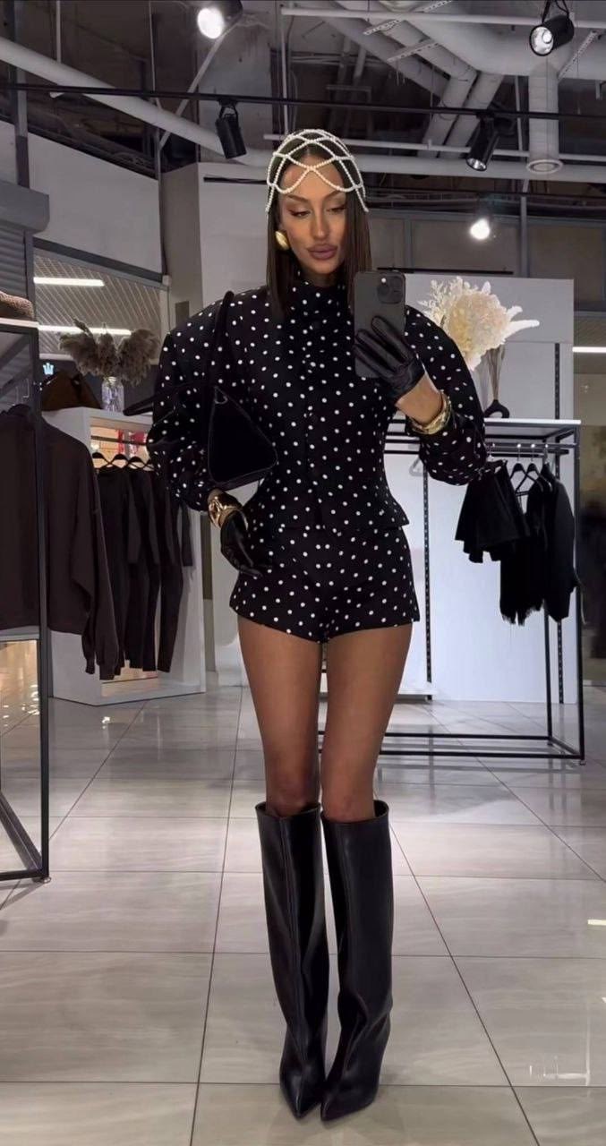 стильное платье,комбинезон в горошек,блузка женская,платья