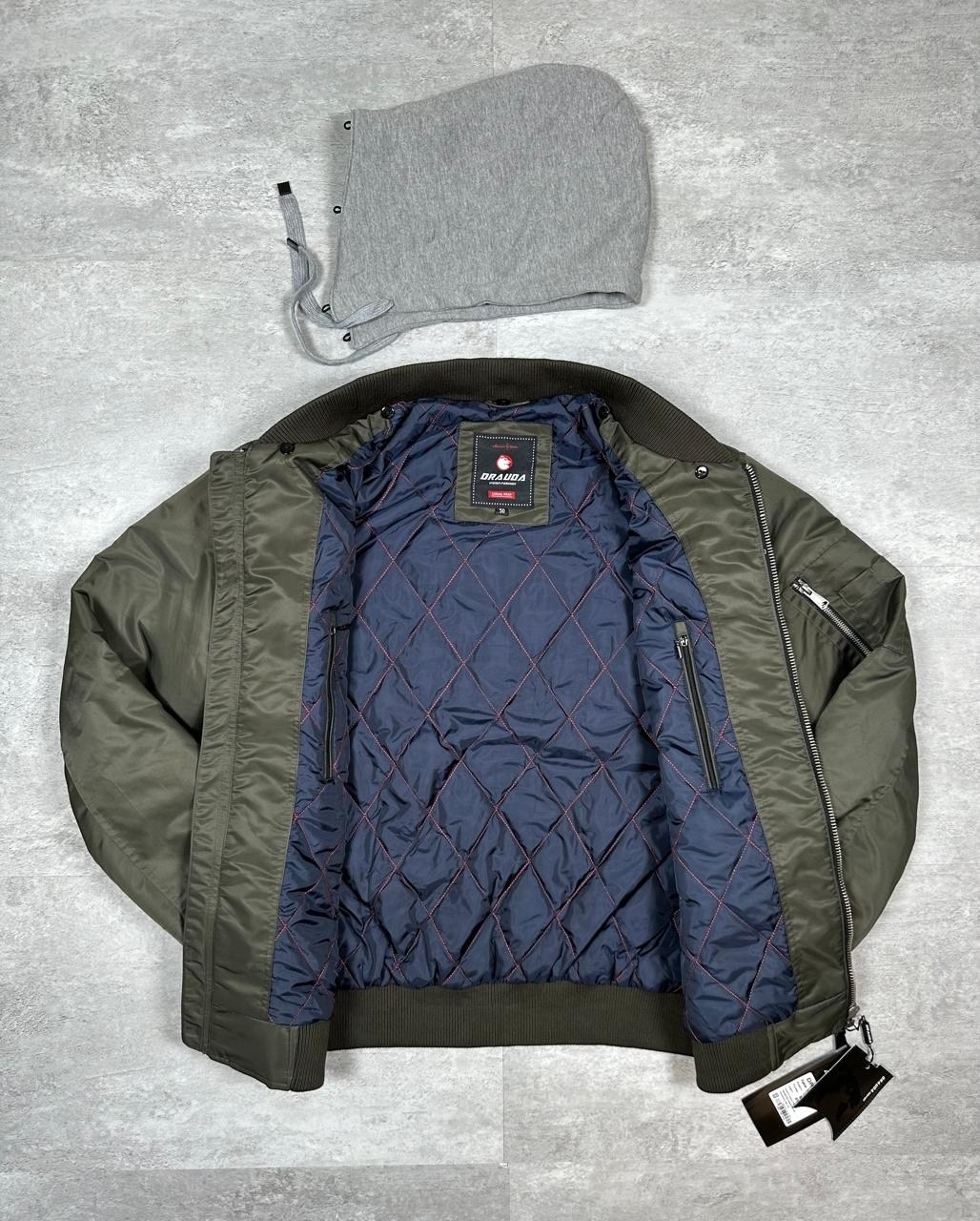 куртка alpha industries ma-1 d-tec, зеленый,куртка бомбер,бомбер с капюшоном,куртка мужская бомбер,куртка