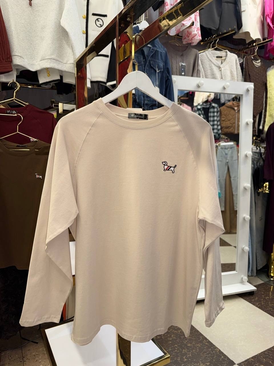 лонгслив оверсайз,женская кофта,бежевый лонгслив,лонгслив женские,трикотажный джемпер