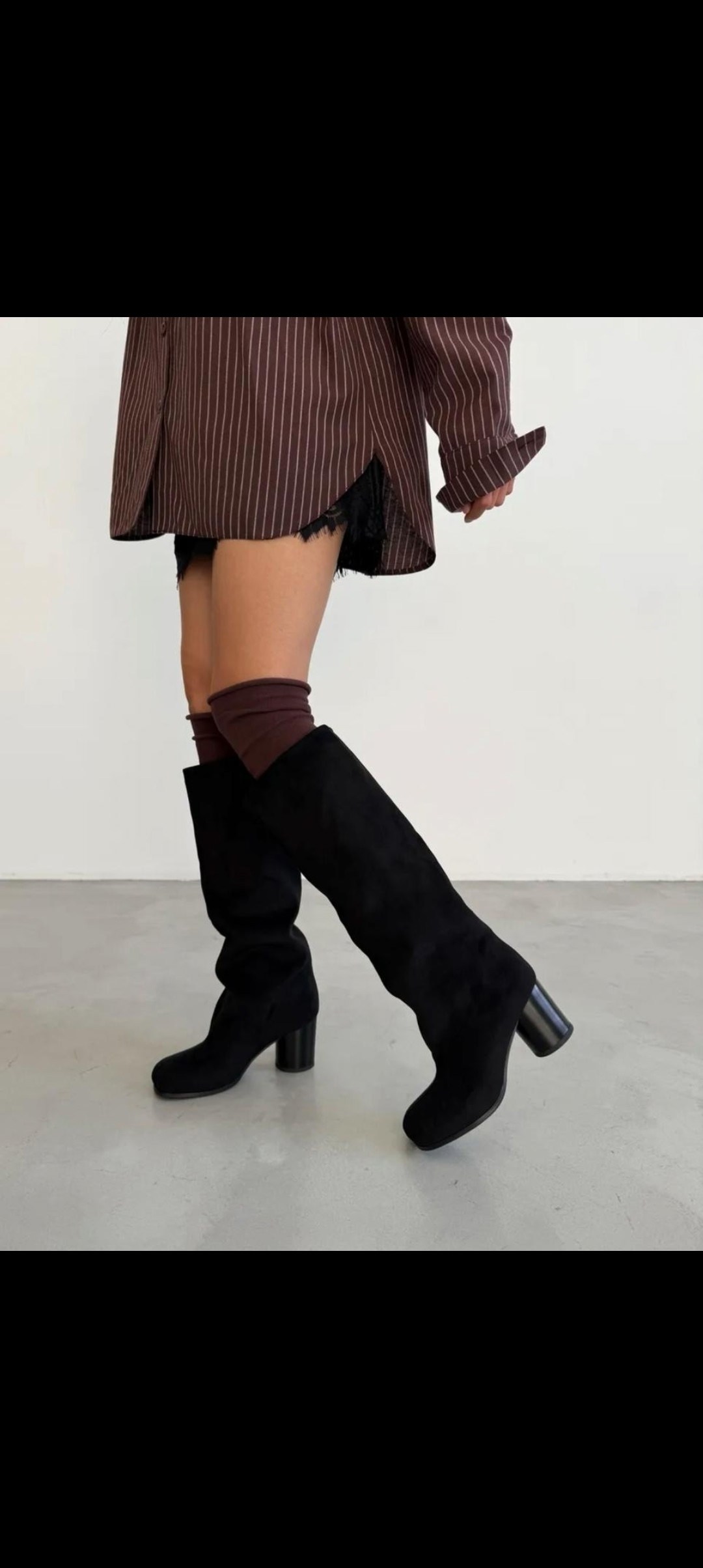 замшевые сапоги,замшевые ботфорты,замшевые сапоги на каблуке,сапоги ботфорты,ботфорты демисезонные замшевые чулки на каблуке lux