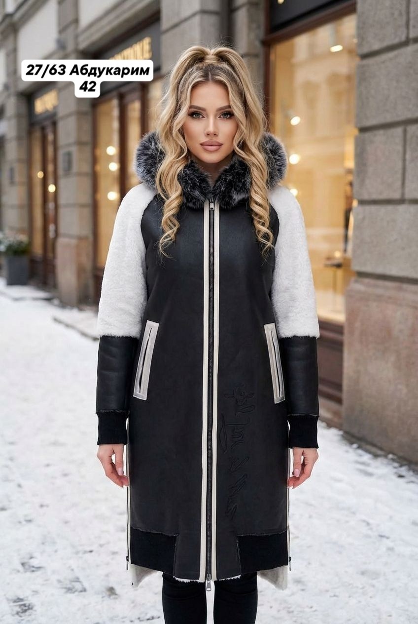 комбинированные дубленки,женская дубленка,двухсторонняя женская дубленка с капюшоном,двусторонняя женская дублёнка,двусторонняя дубленка