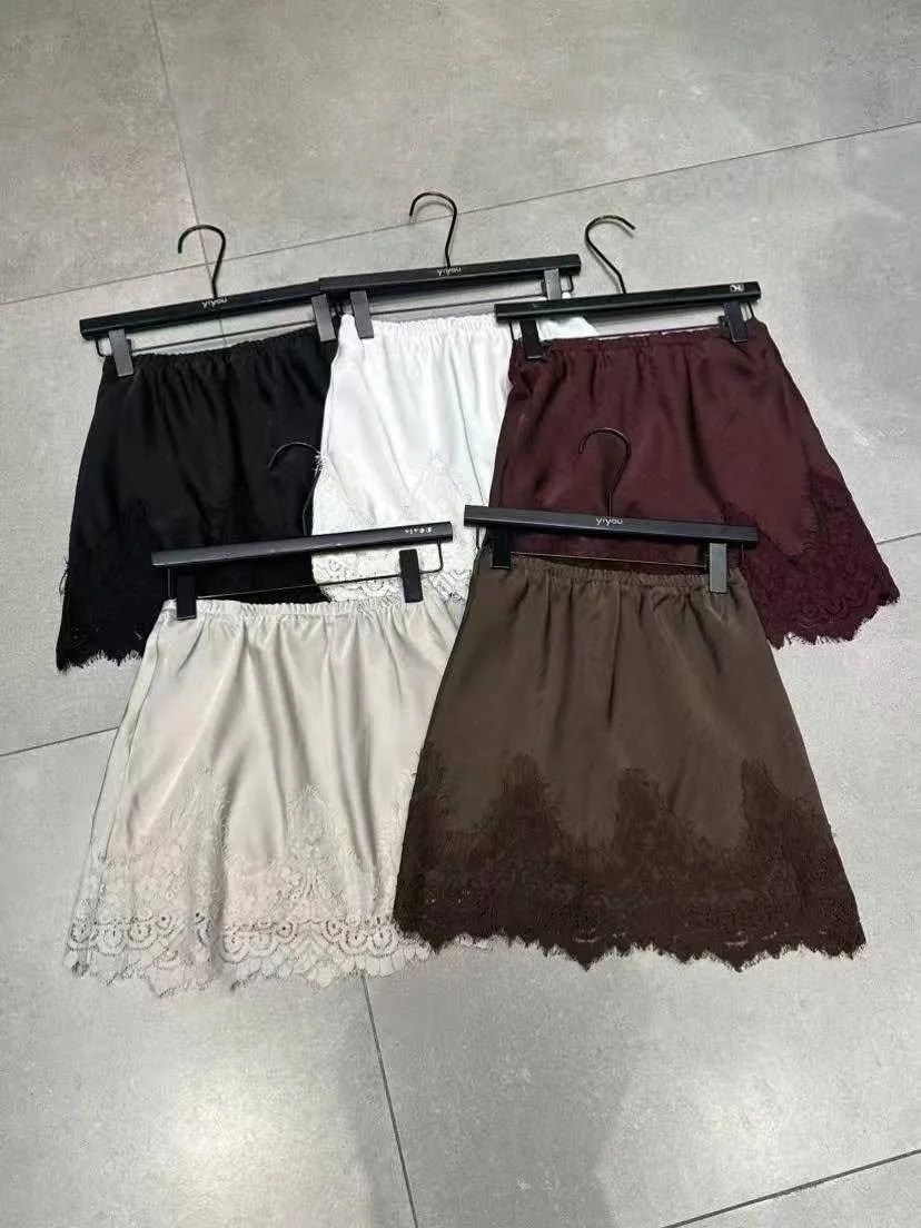 юбка кружевная,черная женская юбка из французского жаккарда 100% шелк кружево для скрипки,кружевная юбка мини,шорты с кружевом,юбка