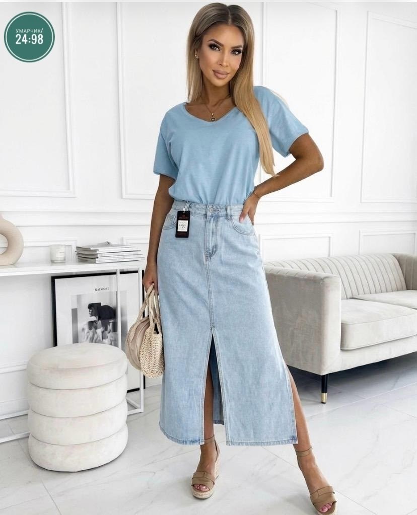 юбка женская джинсовая длинная макси с разрезом,юбка джинсовая длинная,юбка джинсовая миди с разрезом спереди,юбка миди джинсовая с разрезом спереди ниже колен,юбка джинсовая