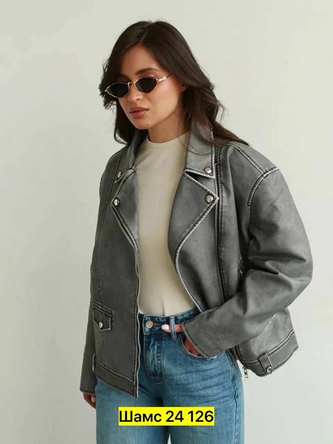 косуха винтажная куртка кожаная oversize серая monyken,куртка косуха,косуха женская оверсайз кожаная куртка,косуха винтажная кожаная куртка серая оверсайз mony,женская куртка косуха