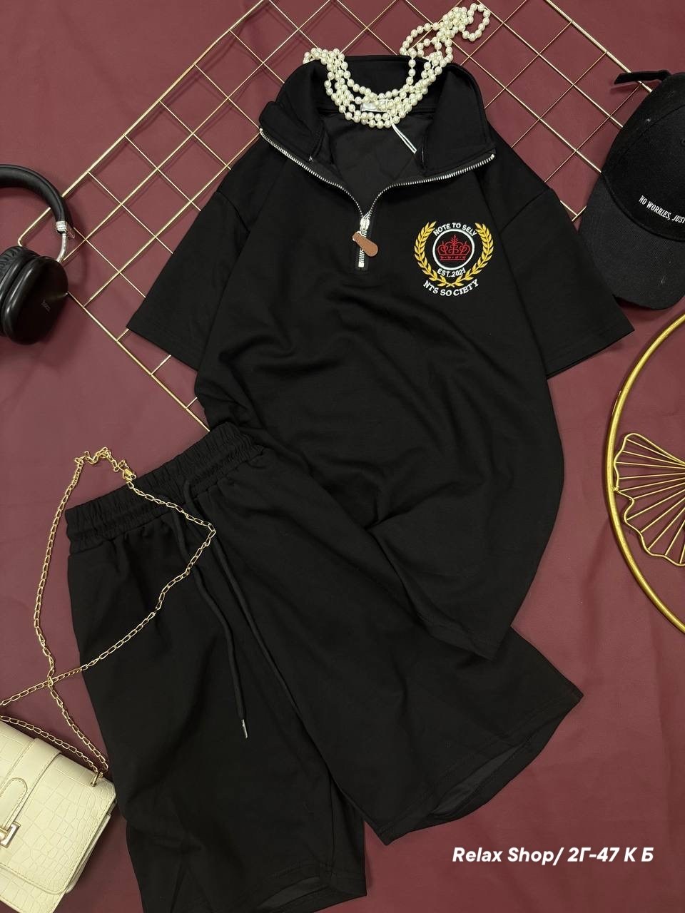 костюм с шортами и футболкой поло летний insomand,женский костюм,спортивный костюм женский,костюм женский летний спортивный,костюм женский серый