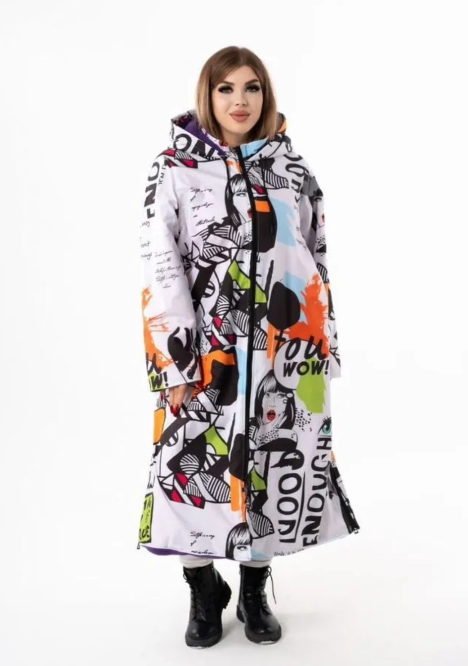 пуховик зимний длинный оверсайз с принтом mayskaya brand,пуховик зимний длинный оверсайз с принтом marimi,женские плащи,плащ двусторонний,куртка зимняя теплая с капюшоном плюс сайз svetluna