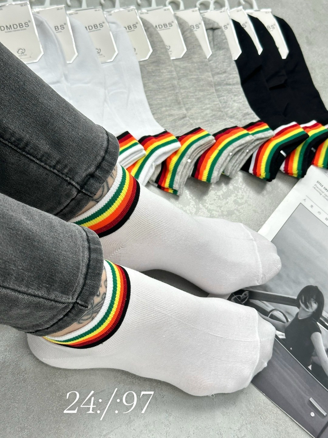 носки женские,женские носки хлопковые,радужные носки,носки разноцветные в полоску женские,модные носки