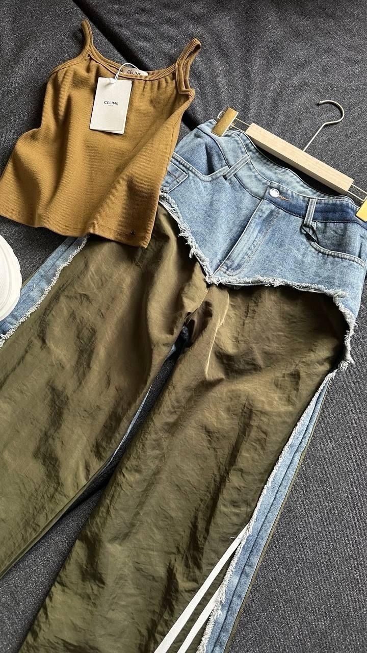 джинсовые брюки,джинсы брюки,комбинированные джинсы,джинсы широкие,модные брюки