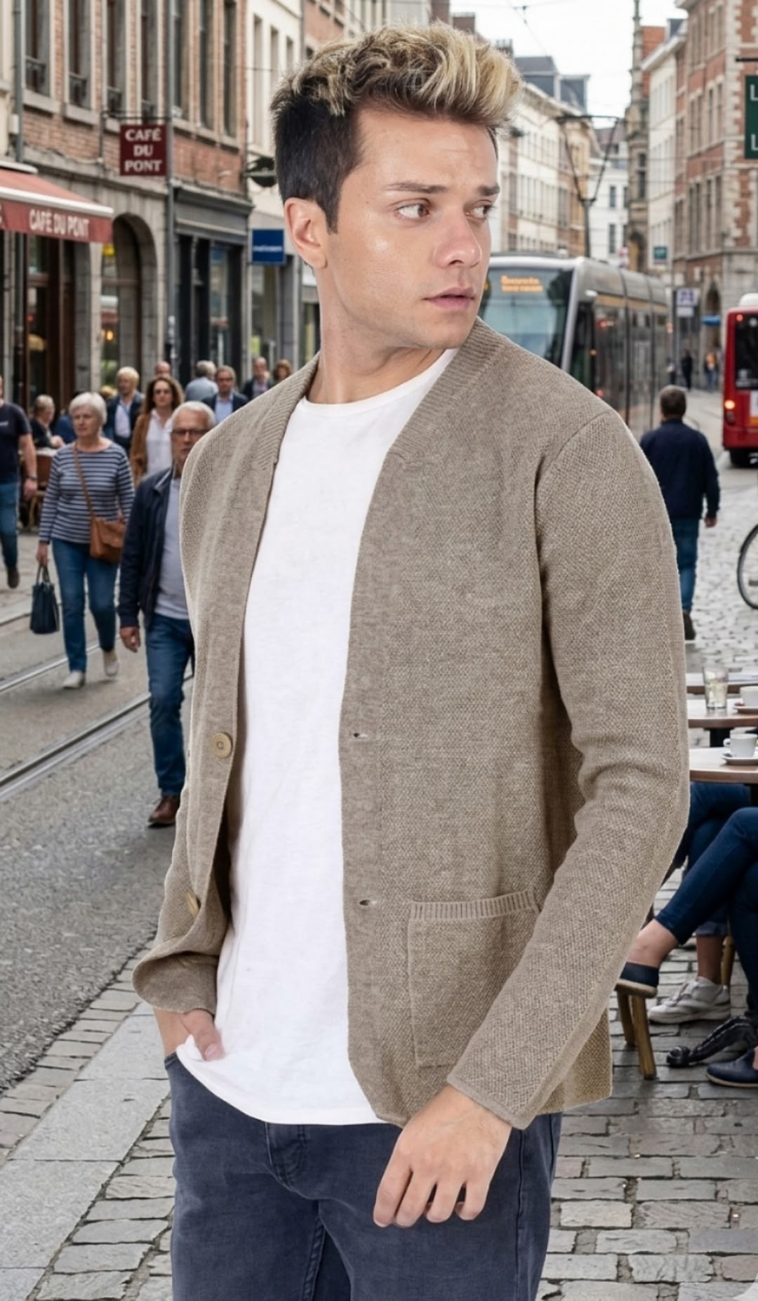 мужской трикотажный кардиган кэмел,мужской кардиган,мужской вязаный кардиган,кардиган айvа мужской,кардиган для мужчин