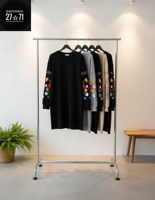 платье с вышитыми рукавами,модное платье,женское платье,платье для женщин,платье черное