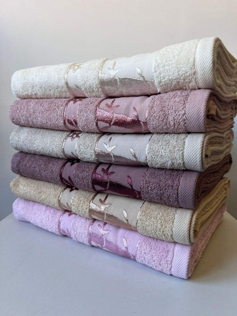 полотенце pupilla single (6 шт.) бамбук (50*90),полотенца махровая,набор полотенец,набор бамбуковых полотенец,набор полотенец 6 шт