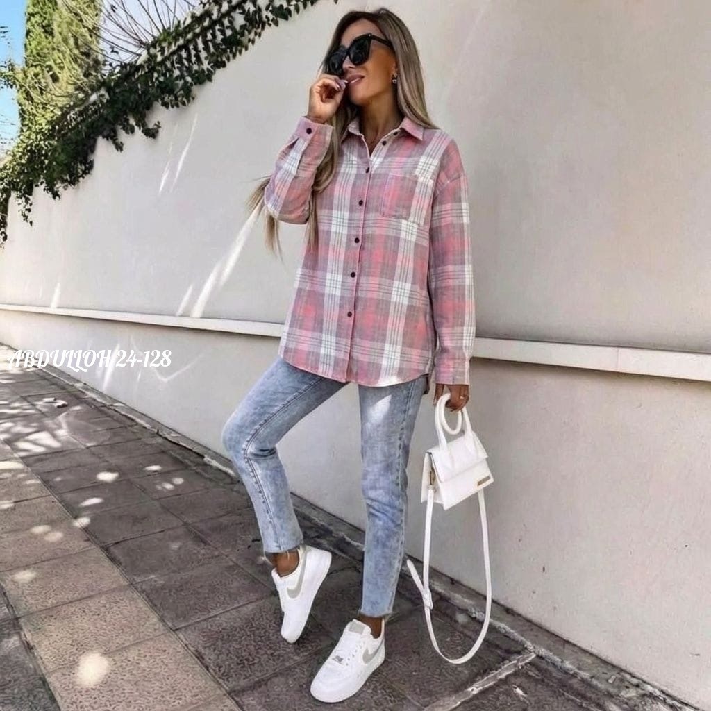рубашка женская теплая в клетку оверсайз,женская рубашка,женская рубашка в клетку,рубашка в клетку,рубашка в клетку свободного кроя