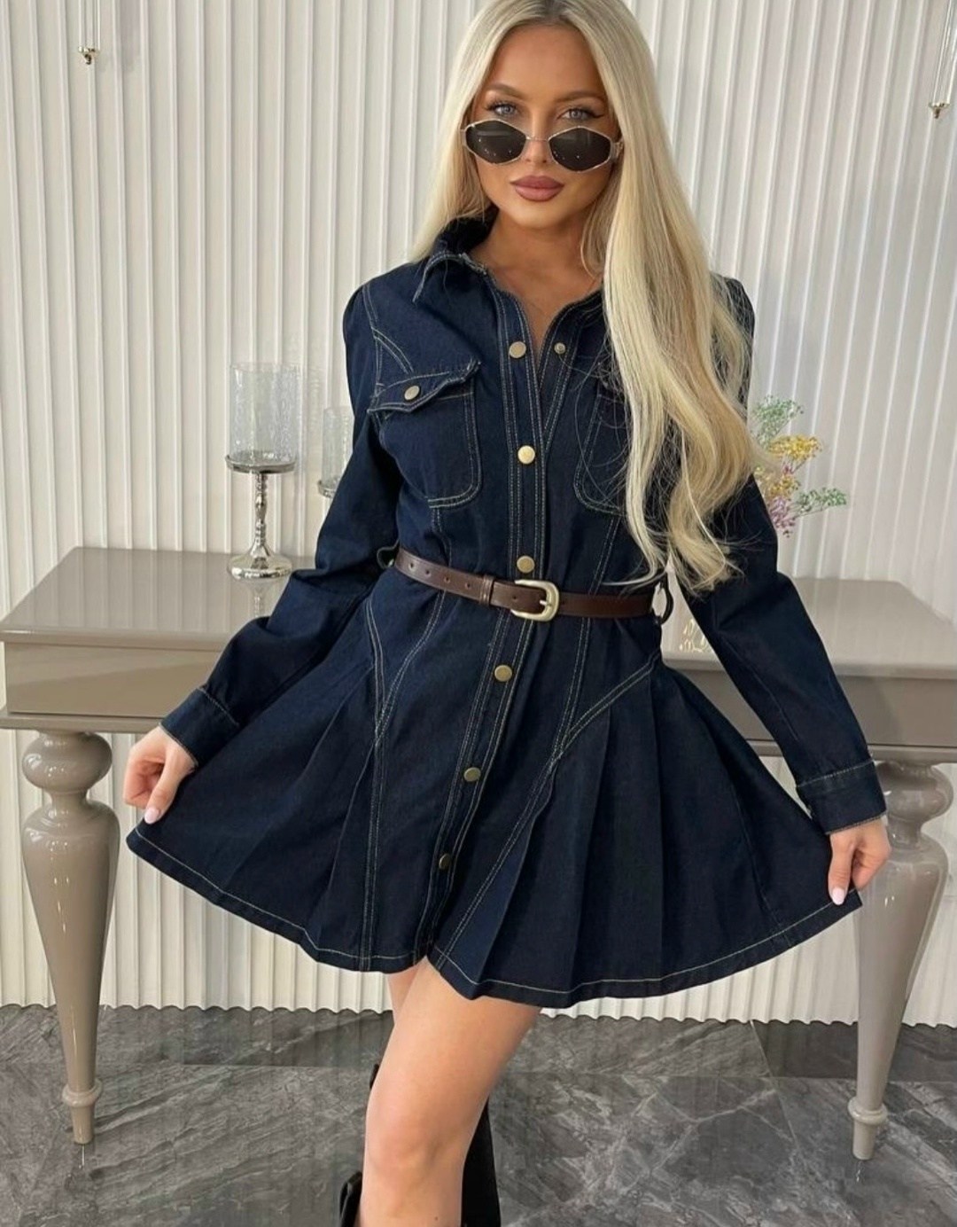 джинсовое платье,женское джинсовое платье,джинсовое платье с карманами,джинсовое платье монтана,джинсовое платье рубашка