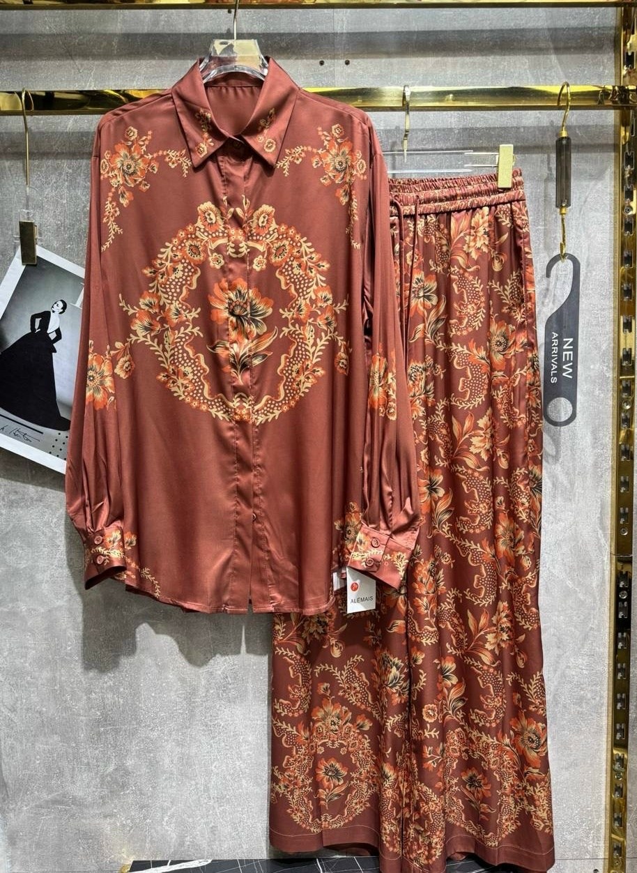 пижама шелковая с брюками,шелковая пижама миа миа,шелковые брючный комплект миа миа,костюм в пижамном стиле,mia-amore пижама комплект-тройка