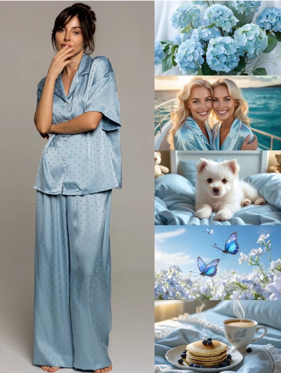 шелковая пижама,пижама женская,пижама женская с брюками шелковая,пижама buybeauty для женщин,пижама для женщин