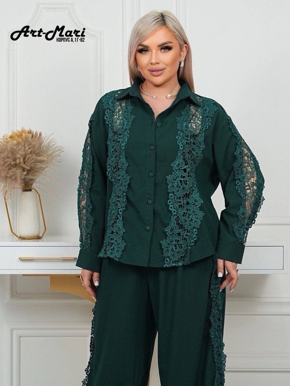 женский брючный костюм с кружевом,женский брючный костюм с кружевом арт. 742556,костюм женский двойка,женские брючные костюмы,женские костюмы