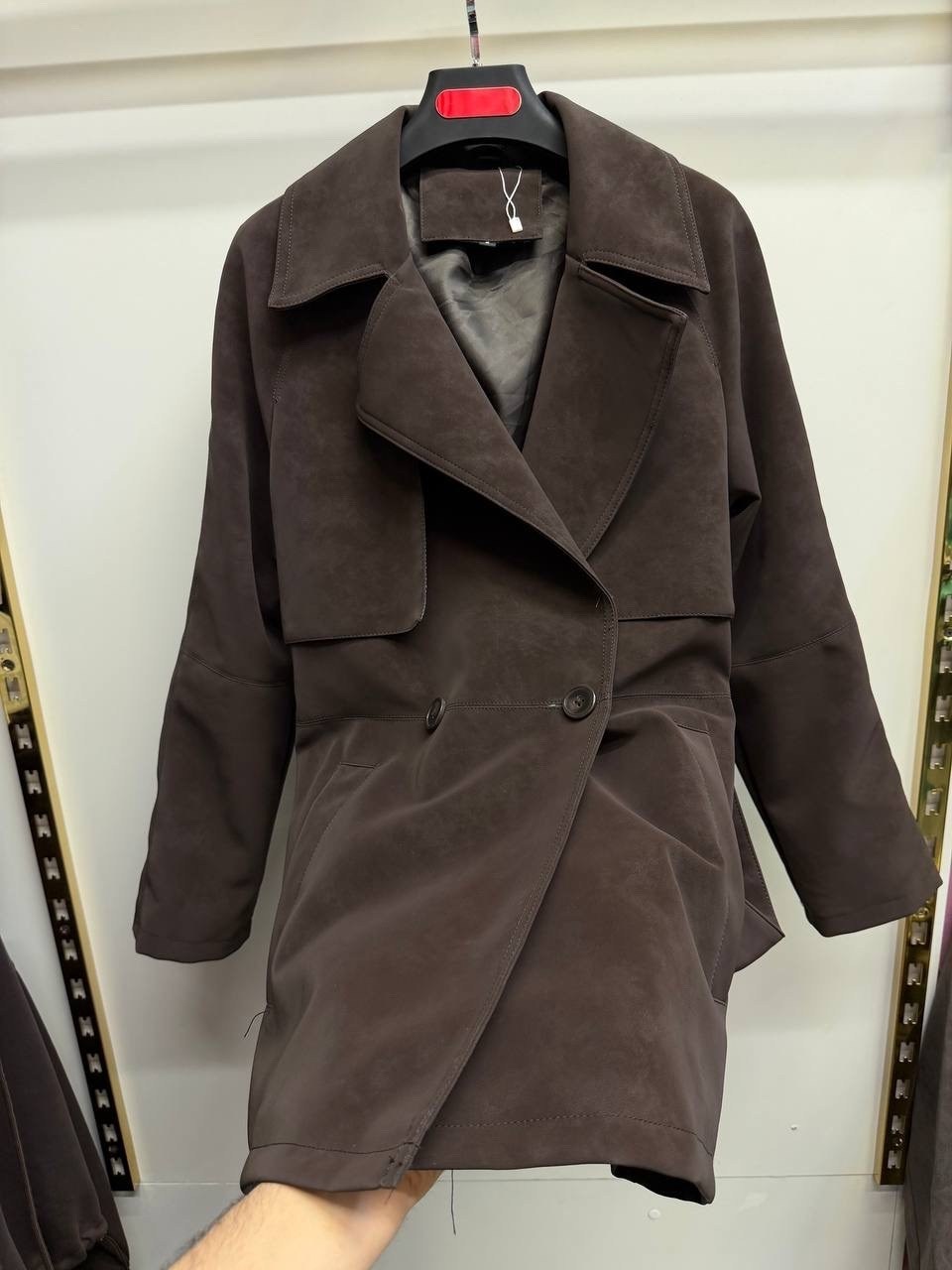 классическая коричневая замшевая женская куртка с поясом,замшевая куртка,шикарная двубортная замшевая куртка с поясом для женщин,куртка из натуральной замши,пальто искусственная замша