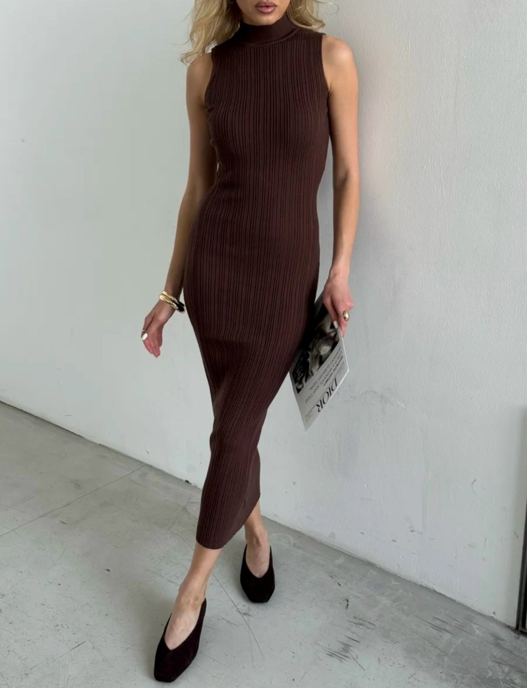 платье лапша,трикотажное платье,платье лапша трикотажное длинное без рукавов stilly,стильное платье,коричневое платье