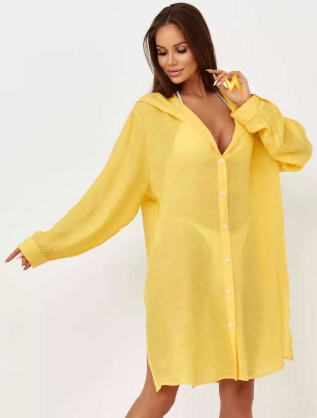 туника пляжная летняя накидка на купальник оверсайз рубашка sundresslove 215529337,туника пляжная,туника пляжная летняя накидка на купальник оверсайз рубашка sundresslove цвет желтый,туника пляжная же