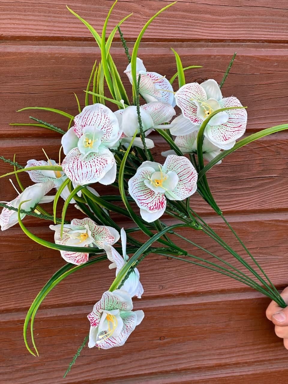 цветок искусственная,орхидея дендробиум букет,букет,орхидея дендробиум синяя букет,синие орхидеи букет