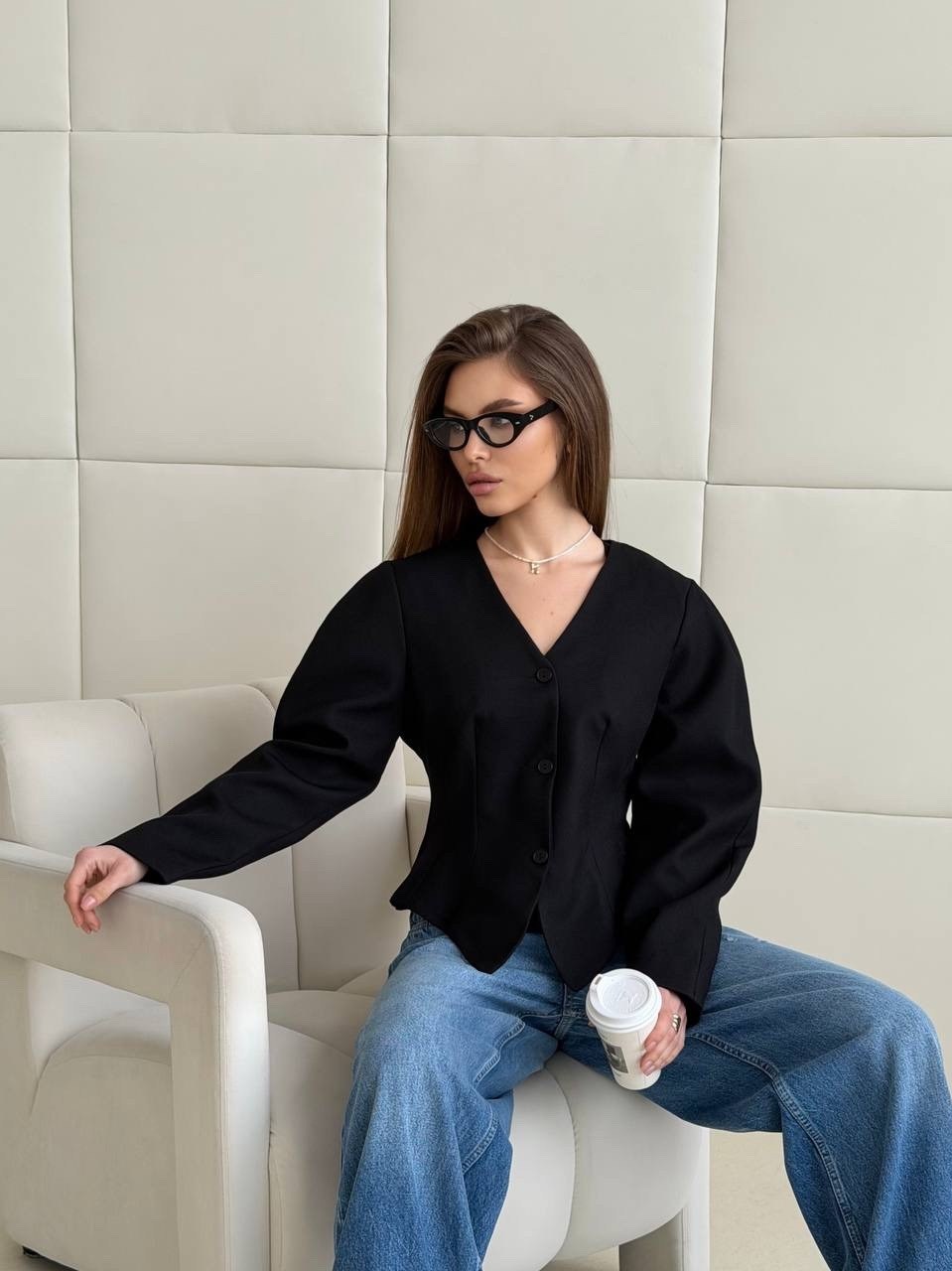 пиджак женский укороченный alexander serov,жакет,пиджак,пиджак женский,пиджак с объемными рукавами