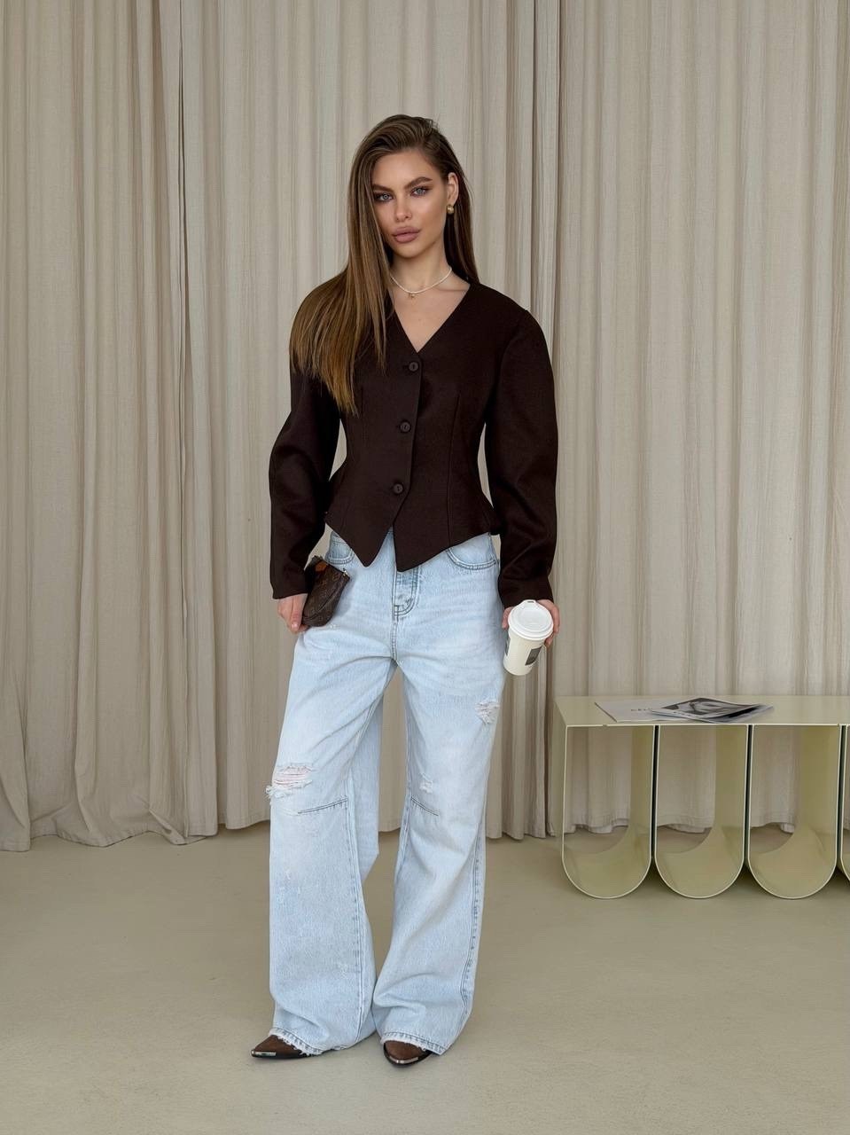 женский пиджак,пиджак,жакет,пиджак коричневый женский,жакет удлиненный