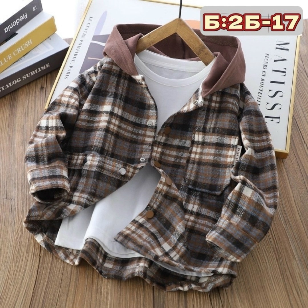 рубашка с капюшоном,рубашка теплая,рубашка в клетку с капюшоном для мальчика,детская рубашка,рубашка с капюшоном в клетку