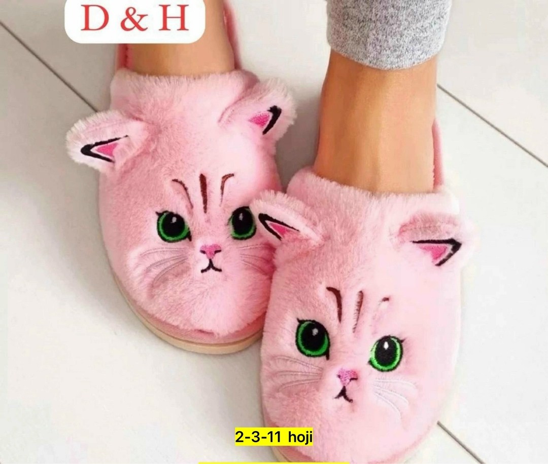 женские домашние тапочки,зимние женские домашние тапочки,,тапочки,домашние тапочки кошка с закрытым носом mie store