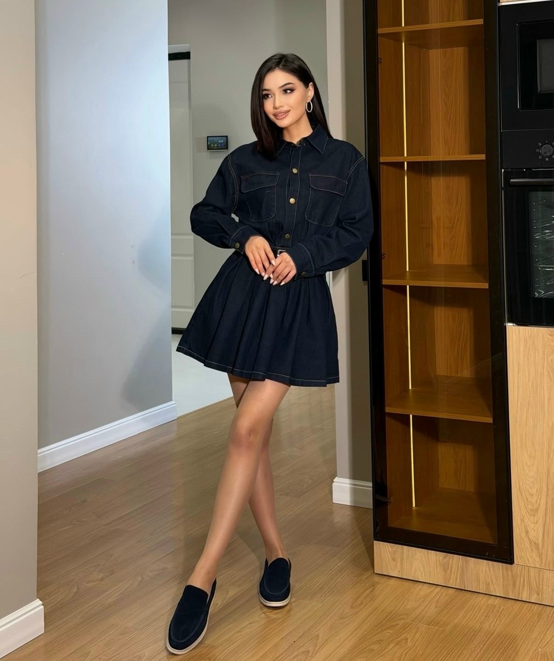 джинсовое платье,джинсовое платье карго,джинсовое платье рубашка в стиле карго,модное джинсовое платье рубашка в стиле карго,женское джинсовое платье sitmcf