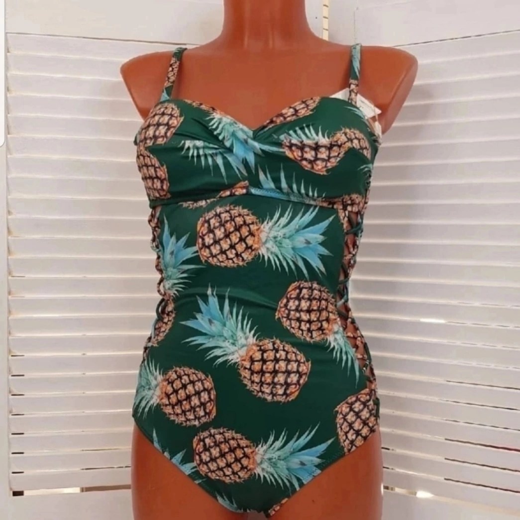 купальник женские,купальник с принтом,купальник,модные купальники,ананас