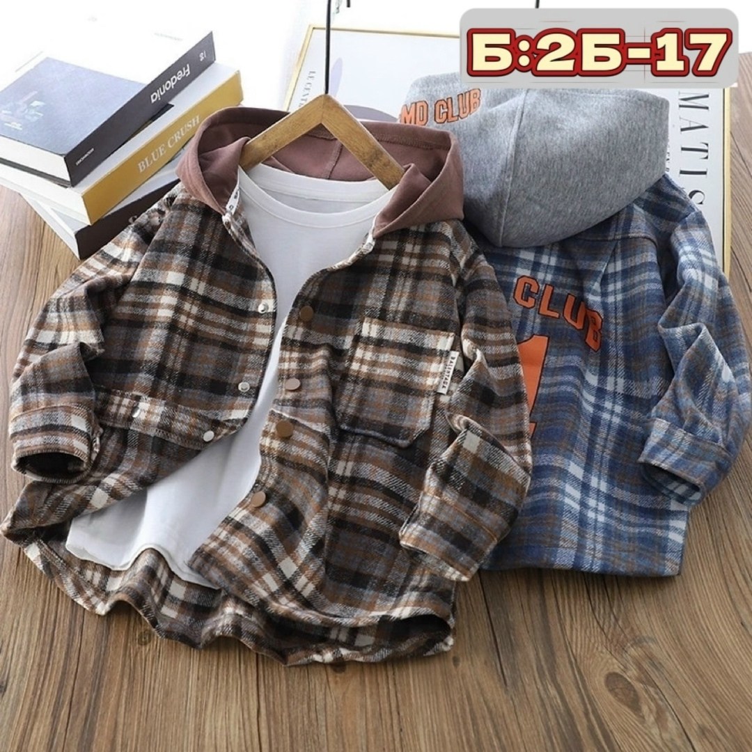 рубашка с капюшоном,рубашка теплая,рубашка в клетку с капюшоном для мальчика,детская рубашка,рубашка с капюшоном в клетку