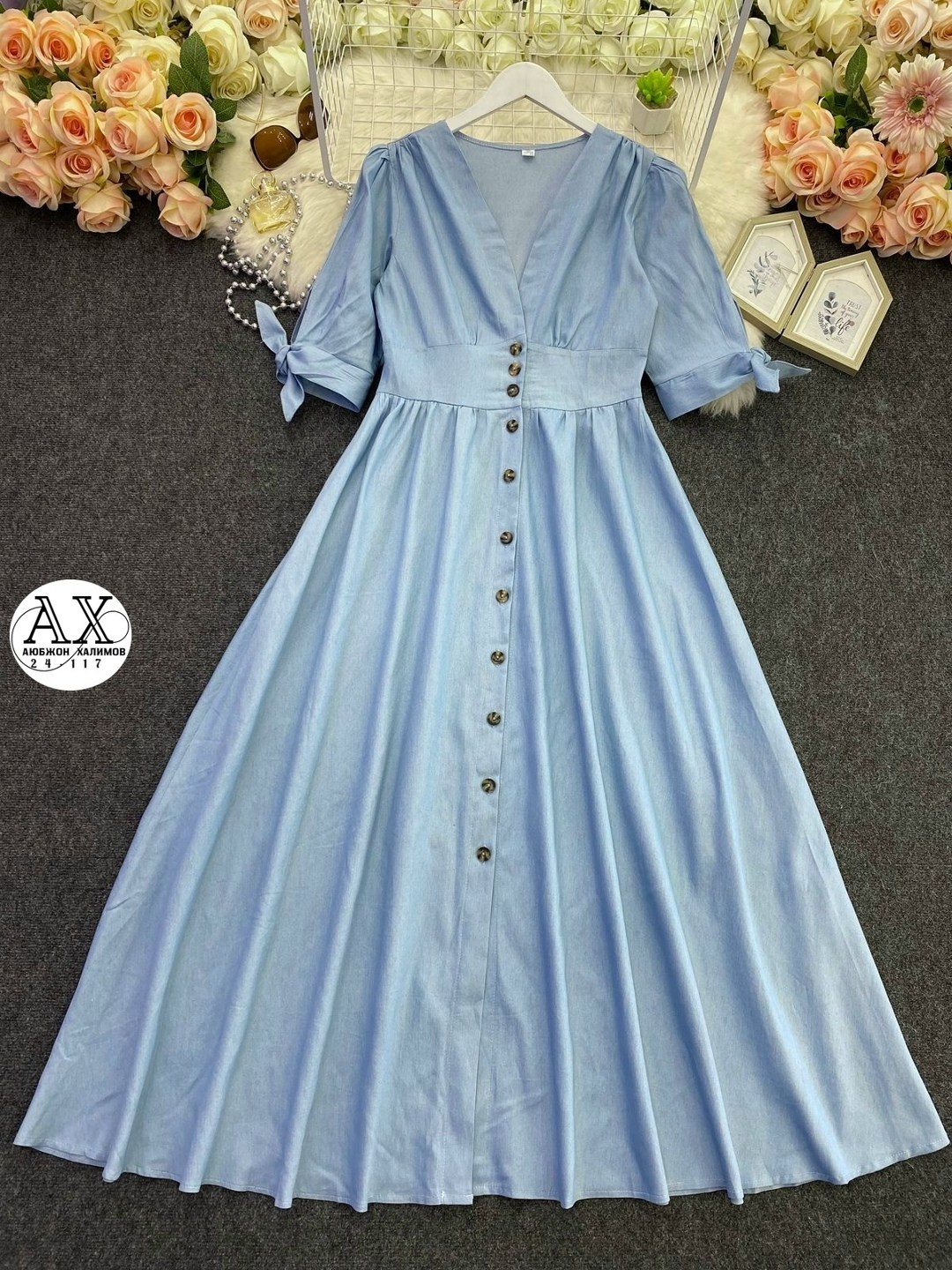 джинсовое платье,женское джинсовое платье,женское однотонное джинсовое платье,платье джинс,джинсовое платье сарафан миди style spark