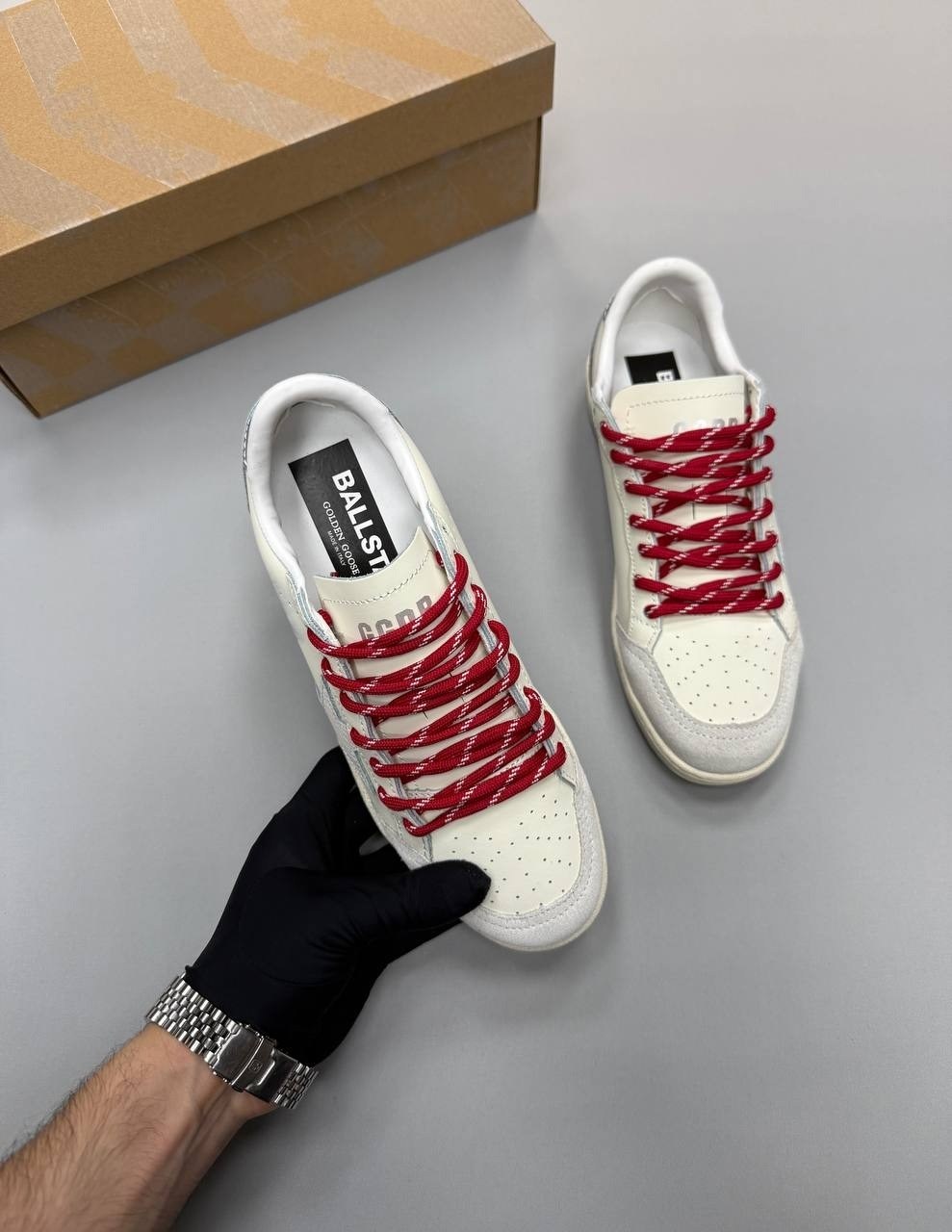 кроссовки golden goose ball-star low белый красный,кроссовки golden goose,кеды golden goose,кроссовки golden goose ball star,кеды golden goose "ball star" красные