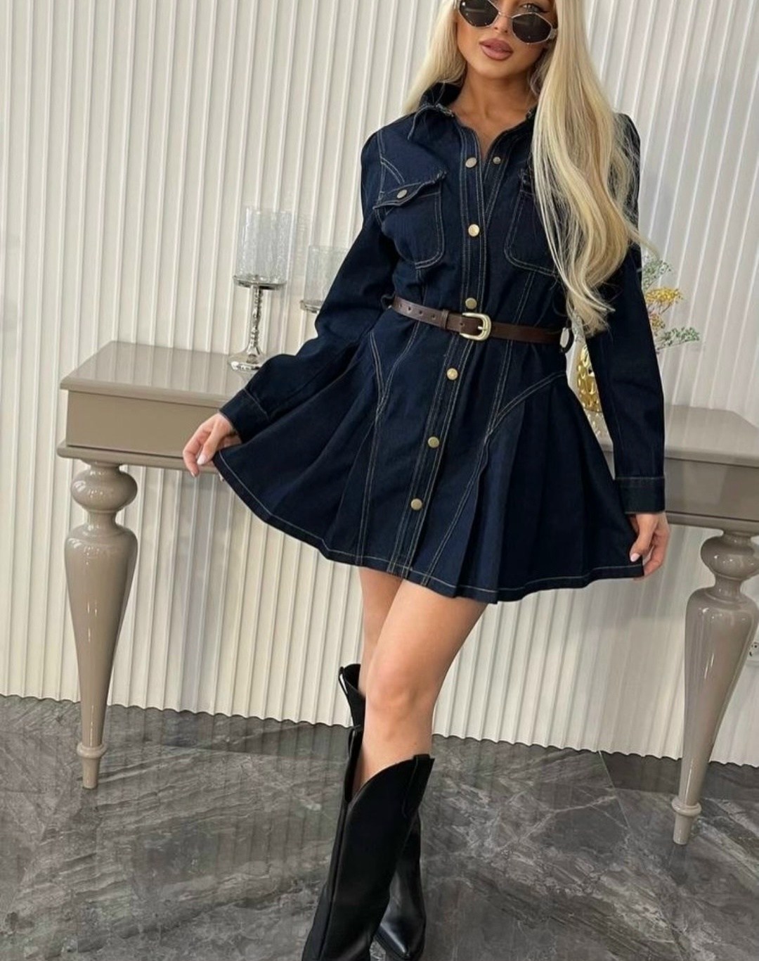 джинсовое платье,женское джинсовое платье,джинсовое платье с карманами,джинсовое платье монтана,джинсовое платье рубашка