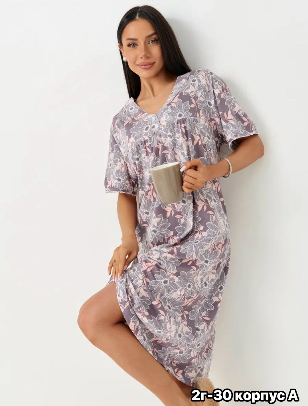 женская ночная сорочка,сорочка женская,ночная сорочка,ночная сорочка трикотажная хлопок mironia,ночная сорочка трикотажная