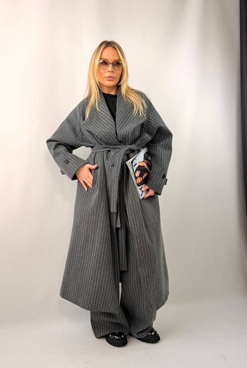 стильное пальто,пальто женские,пальто в полоску,серое пальто,пальто женское демисезонные