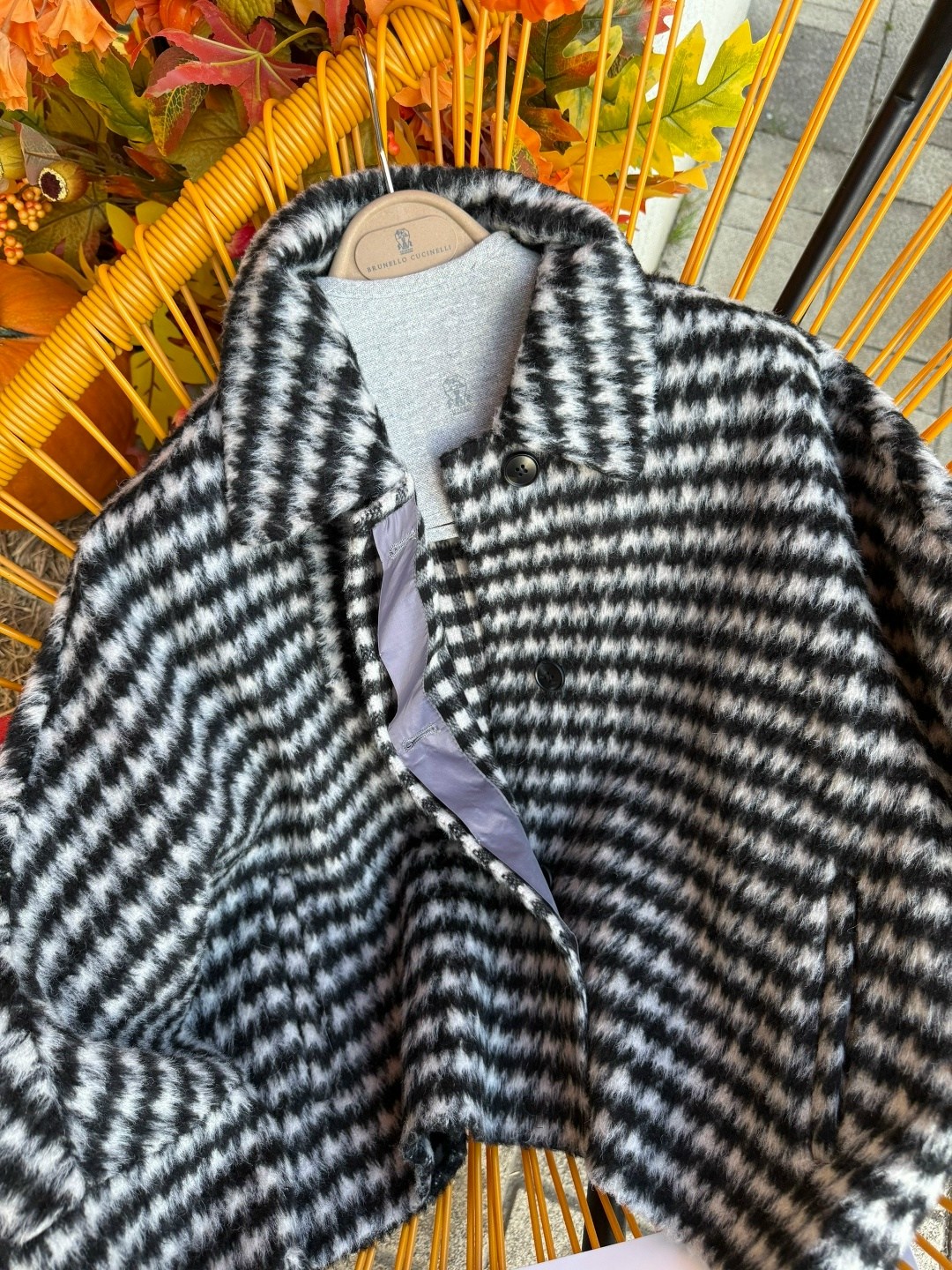 пальто в клетку,куртка модная,куртка в клетку,утепленное шерстяное пальто в клетку с двойными карманами модель s218 в корейском стиле,клетчатое пальто