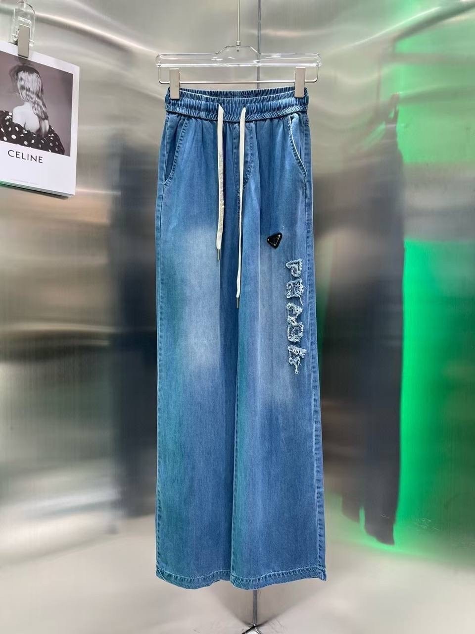 джинсы celine,джинсы женские,широкие джинсы,джинсовые брюки,женские джинсы chanel повседневная модные свободные прямые джинсы