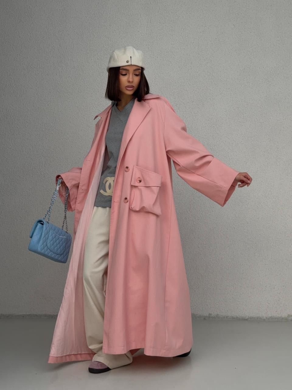 розовый плащ,пальто модное,плащ женский,тренч плащ,плащ модный
