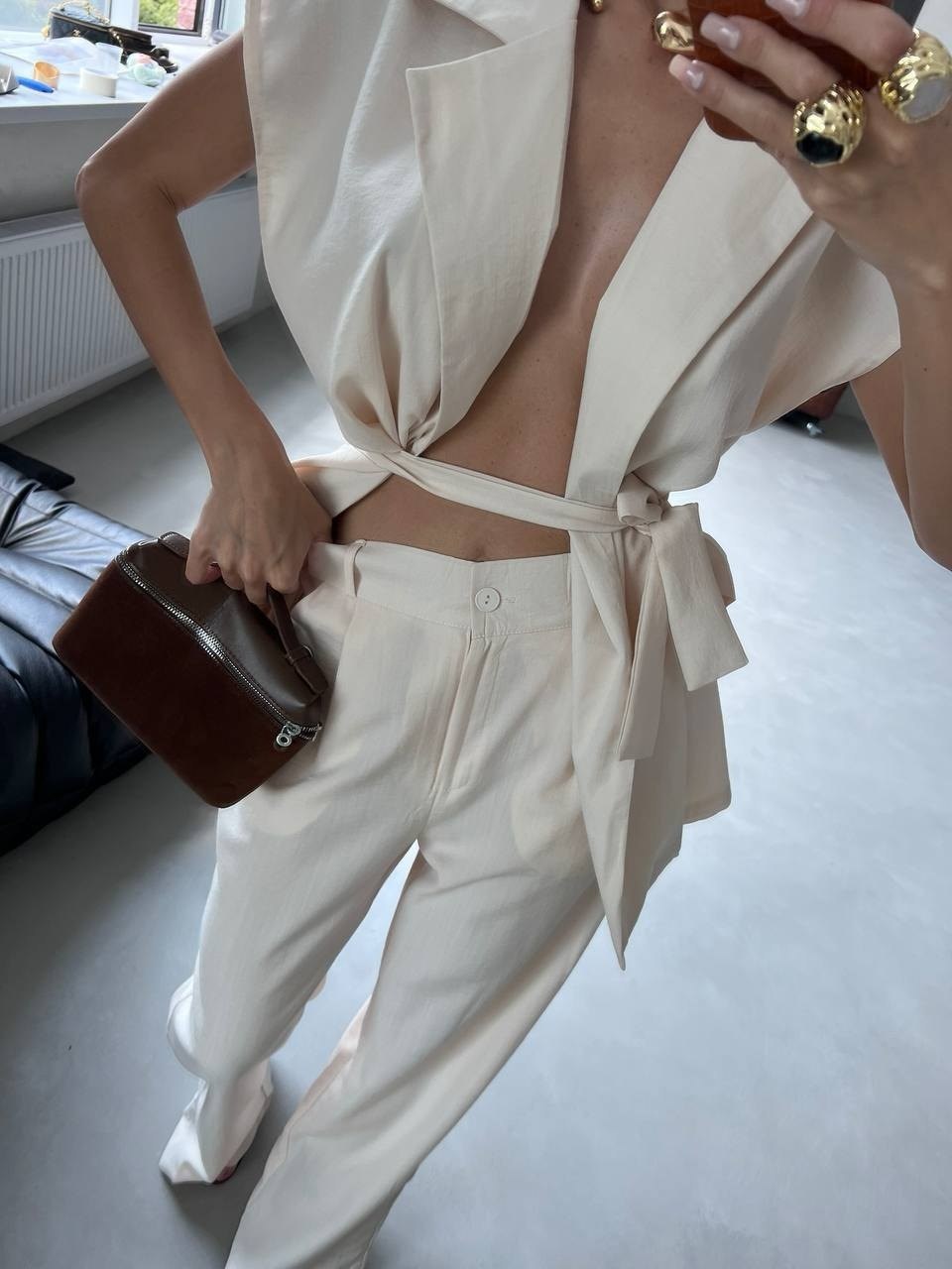 костюм женский,брючный женский костюм,костюм бежевый,костюм молочный,брючный костюм льняной