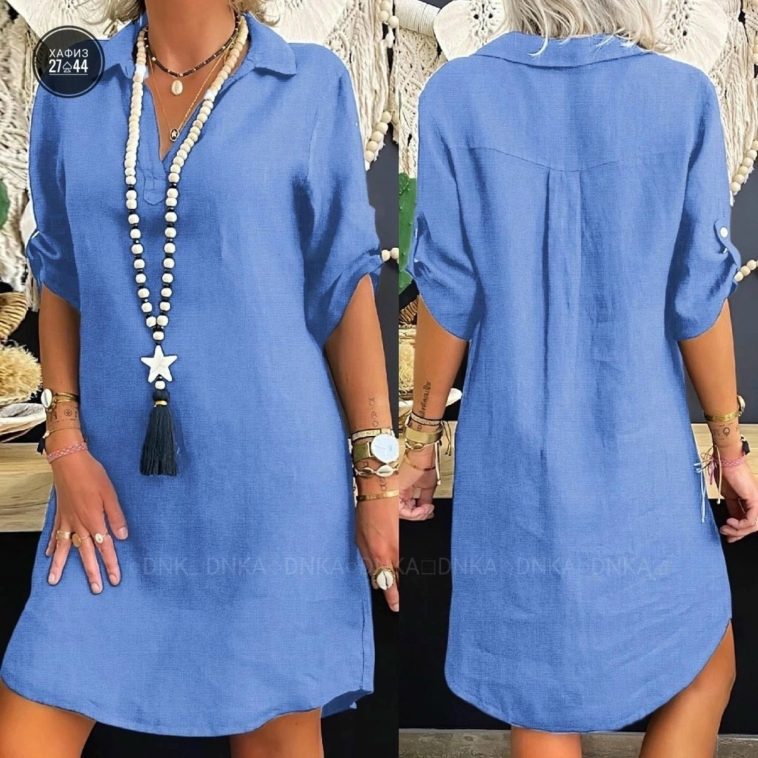 платья туники,платье рубашка женское свободное,платье женской,платье из однотонного льна,платье лен