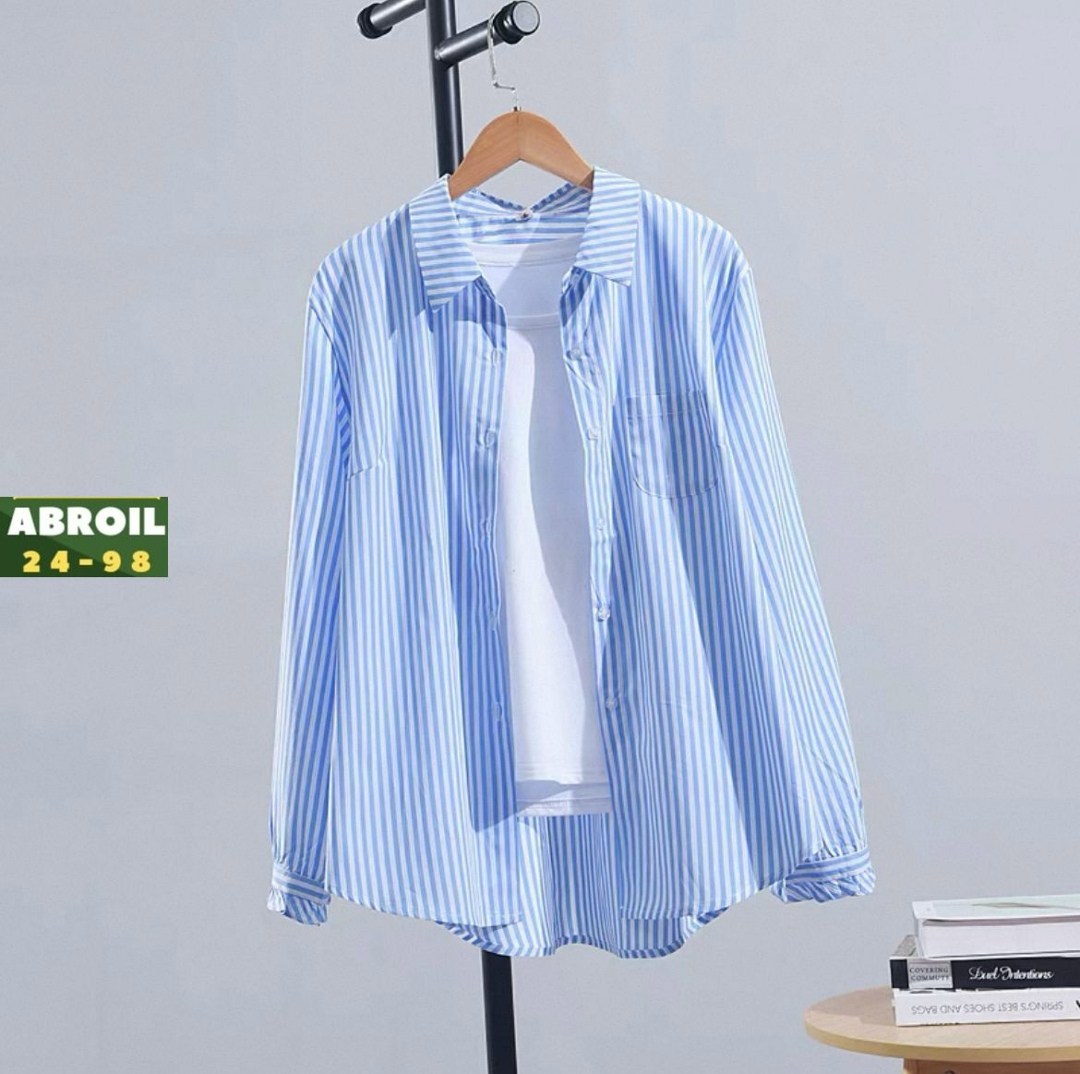 женская свободная рубашка в полоску с длинными рукавами,рубашка в полоску женская,повседневная рубашка в полоску,женская рубашка,женская хлопковая рубашка в полоску